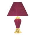 Traditional Style Table Lamp, Set of 6, Burgundy