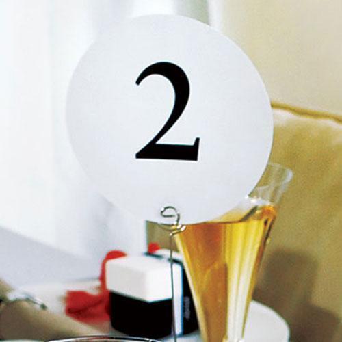 Table Planning Accessories Round Table Number Cards Numbers 1-12 (Pack of 1) JM Weddings
