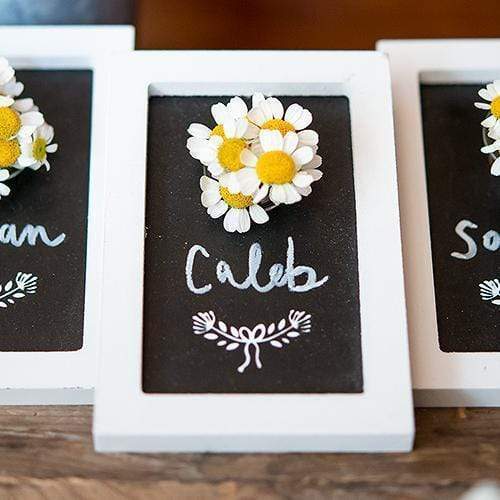 Table Planning Accessories Small Framed Chalkboard with Flower Holder White (Pack of 6) JM Weddings