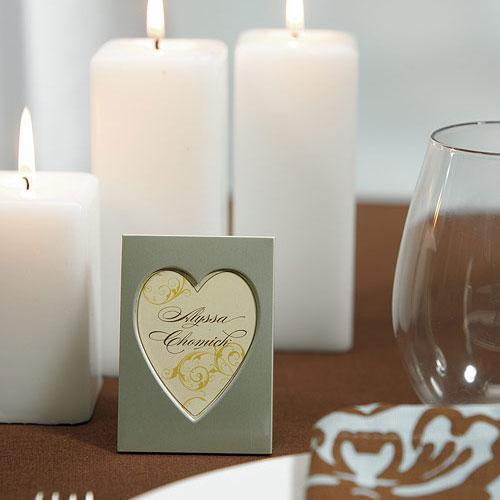 Table Planning Accessories Small Silver Heart Photo Frame Favor (Pack of 4) JM Weddings