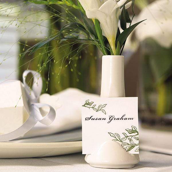 Table Planning Accessories Small White Favor Vase or Place Card Holder (Pack of 1) JM Weddings
