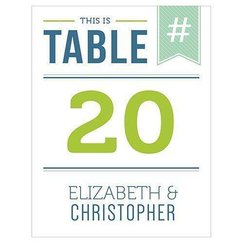 Table Planning Accessories Smart Type Table Numbers  1-12 Daiquiri Green (Pack of 12) JM Weddings