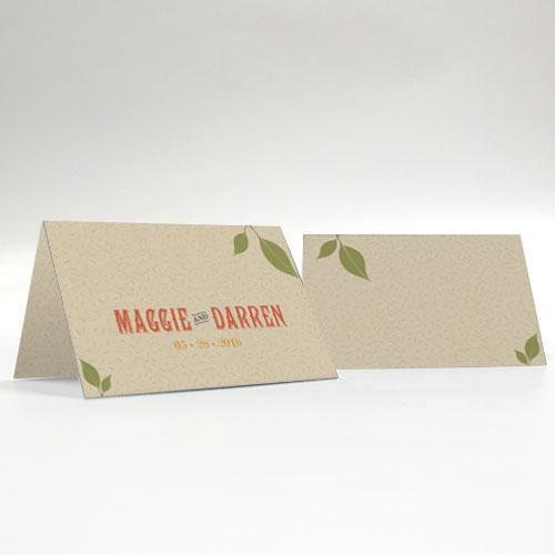 Table Planning Accessories Vineyard Place Card With Fold Tangerine Orange (Pack of 1) JM Weddings