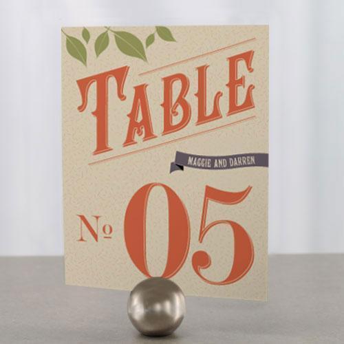 Table Planning Accessories Vineyard Table Number Numbers 1-12 Tangerine Orange (Pack of 12) JM Weddings