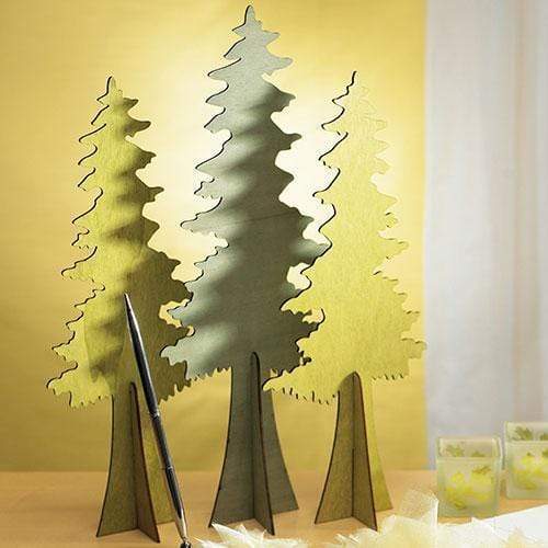 Wooden Die-cut Evergreen Trees - Set of 2 Assorted (Pack of 1)