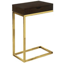 Tables Accent Table for Living Room - 10'.25" x 15'.75" x 24'.5" Cappuccino, Gold, Laminate, Particle Board, Drawer - Accent Table HomeRoots