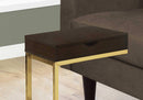 Tables Accent Table for Living Room - 10'.25" x 15'.75" x 24'.5" Cappuccino, Gold, Laminate, Particle Board, Drawer - Accent Table HomeRoots