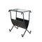 Tables Accent Table for Living Room - 11'.5" x 18'.5" x 22" Black, Taupe, Metal, Tempered Glass - Accent Table HomeRoots