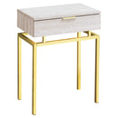 Tables Accent Table for Living Room - 12'.75" x 18'.25" x 23'.25" Beige, Gold, Particle Board, Metal - Accent Table HomeRoots