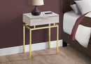 Tables Accent Table for Living Room - 12'.75" x 18'.25" x 23'.25" Beige, Gold, Particle Board, Metal - Accent Table HomeRoots