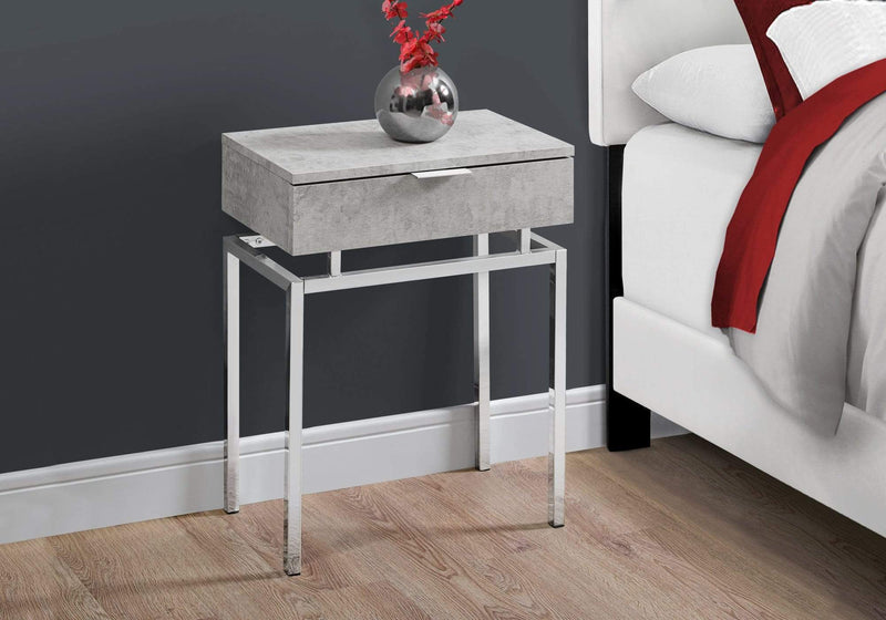 Tables Accent Table for Living Room - 12'.75" x 18'.25" x 23'.25" Grey, Particle Board, Metal - Accent Table HomeRoots