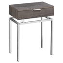 Tables Accent Table for Living Room - 12'.75" x 18'.25" x 23" Dark Taupe/Chrome Metal- Accent Table HomeRoots