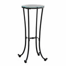 Tables Accent Table for Living Room - 12" x 12" x 28'.5" Black, Clear, Metal, Tempered Glass - Accent Table HomeRoots