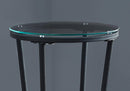 Tables Accent Table for Living Room - 12" x 12" x 28'.5" Black, Clear, Metal, Tempered Glass - Accent Table HomeRoots