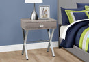 Tables Accent Table for Living Room - 12" x 18'.25" x 22'.25" Dark Taupe, Chrome, Particle Board, Metal - Accent Table HomeRoots