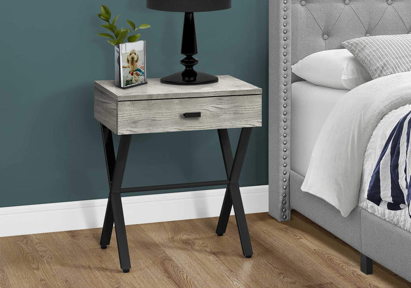 Tables Accent Table for Living Room - 12" x 18'.25" x 22'.25" Grey, Black, Particle Board, Metal - Accent Table HomeRoots