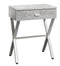 Tables Accent Table for Living Room - 12" x 18'.25" x 22'.25" Grey, Chrome, Particle Board, Metal - Accent Table HomeRoots