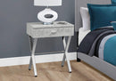 Tables Accent Table for Living Room - 12" x 18'.25" x 22'.25" Grey, Chrome, Particle Board, Metal - Accent Table HomeRoots