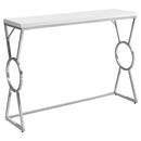Tables Accent Table for Living Room - 12" x 42'.25" x 30'.5" White, Metal - Accent Table HomeRoots