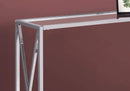 Tables Accent Table for Living Room - 12" x 42'.25" x 32'.25" Chrome, Clear, Metal, Tempered Glass - Accent Table HomeRoots