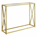 Tables Accent Table for Living Room - 12" x 42'.25" x 32'.25" Gold, Clear, Metal, Tempered Glass - Accent Table HomeRoots