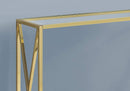 Tables Accent Table for Living Room - 12" x 42'.25" x 32'.25" Gold, Clear, Metal, Tempered Glass - Accent Table HomeRoots