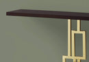 Tables Accent Table for Living Room - 12" x 47'.25" x 31" Cappuccino/Gold Metal - Accent Table HomeRoots