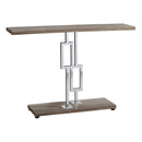 Tables Accent Table for Living Room - 12" x 47'.25" x 31" Dark Taupe/Chrome Metal - Accent Table HomeRoots