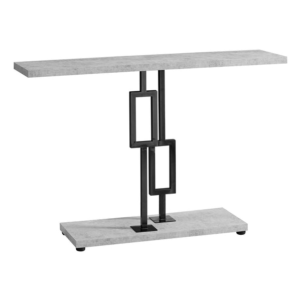 Tables Accent Table for Living Room - 12" x 47'.25" x 31" Grey Cement/Black Nickel Metal - Accent Table HomeRoots