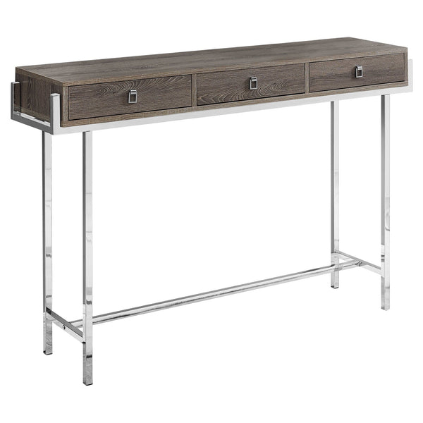 Tables Accent Table for Living Room - 12" x 48" x 31'.75" Dark Taupe, Particle Board, Metal - Accent Table HomeRoots