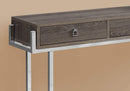 Tables Accent Table for Living Room - 12" x 48" x 31'.75" Dark Taupe, Particle Board, Metal - Accent Table HomeRoots