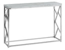 Tables Accent Table for Living Room - 30.5" Grey Cement Particle Board and Chrome Metal Accent Table HomeRoots