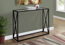 Tables Accent Table for Living Room - 32.25 Black Nickel Metal and Clear Tempered Glass Accent Table HomeRoots