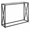 Tables Accent Table for Living Room - 32.25 Black Nickel Metal and Clear Tempered Glass Accent Table HomeRoots