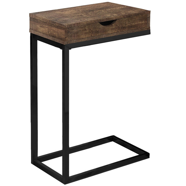 Tables Accent Table with Storage - 10'.25" x 15'.75" x 24'.5" Brown, Black, Particle Board, Drawer - Accent Table HomeRoots