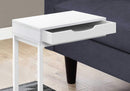 Tables Accent Table with Storage - 16" X 10'.25" X 24'.5" White Metal With A Drawer Accent Table HomeRoots