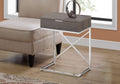 Tables Accent Table with Storage - 18.2" x 12.8" x 23.5" Dark Taupe, Particle Board, Metal - Accent Table HomeRoots