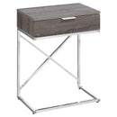 Tables Accent Table with Storage - 18.2" x 12.8" x 23.5" Dark Taupe, Particle Board, Metal - Accent Table HomeRoots