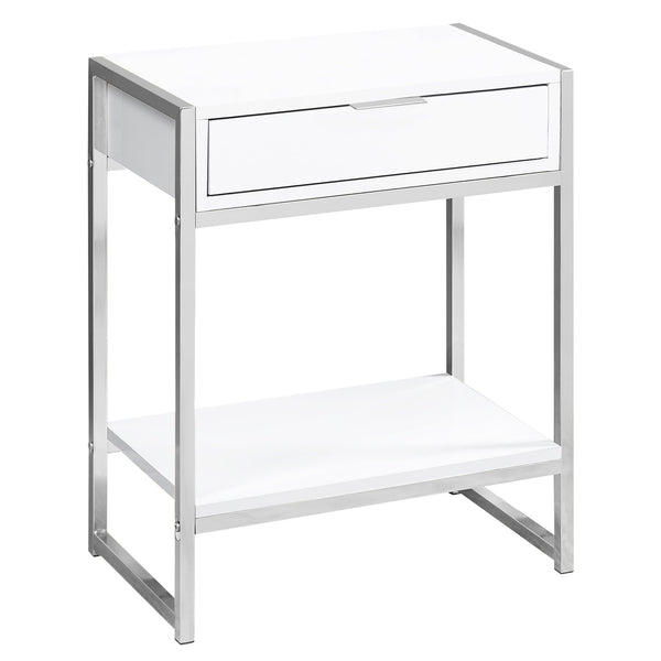 Tables Accent Table with Storage - 18'.2" x 12'.8" x 23'.5" White, Particle Board, Metal - Accent Table HomeRoots