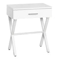 Tables Accent Table with Storage - 18'.25" X 12" X 22'.25" White Metal Accent Table HomeRoots