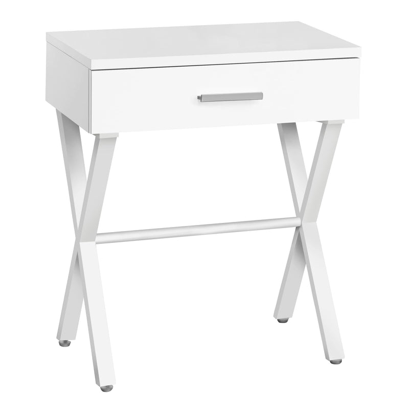 Tables Accent Table with Storage - 18'.25" X 12" X 22'.25" White Metal Accent Table HomeRoots