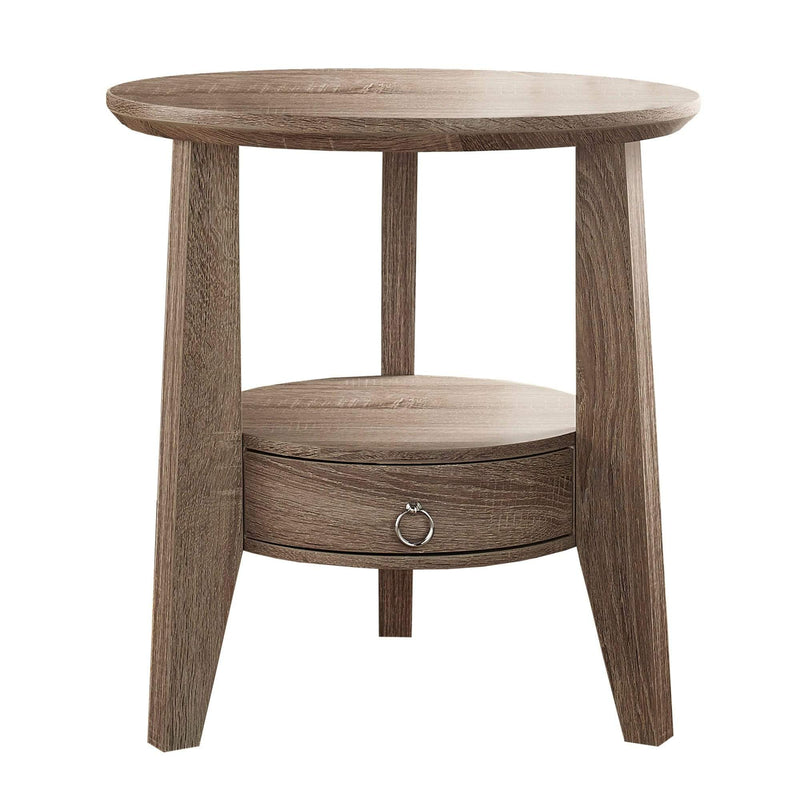 Tables Accent Table with Storage - 23'.5" x 23'.5" x 24" Dark Taupe, 1 Drawer - Accent Table HomeRoots
