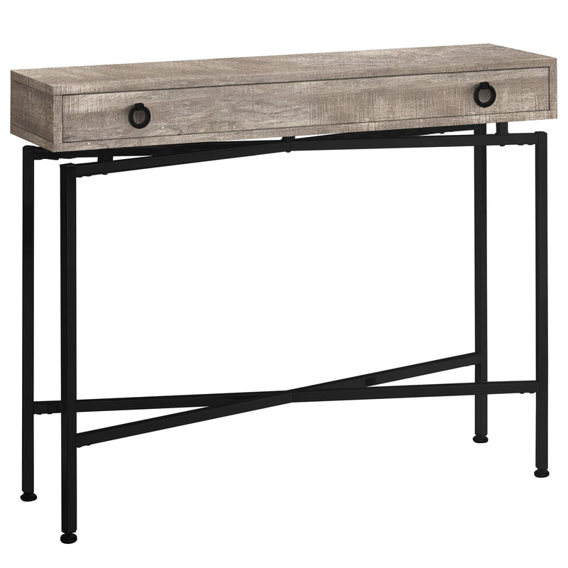 Tables Accent Table with Storage - 32.5" Taupe Reclaimed Wood Particle Board Accent Table with Black Legs HomeRoots