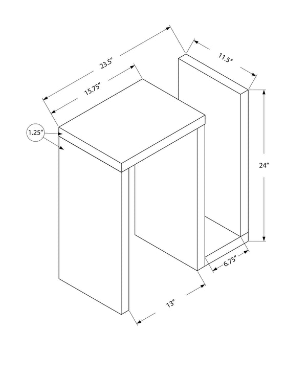 Tables Accent Tables - 11'.5" x 23'.5" x 24" Cappuccino, Particle Board, Hollow-Core - Accent Table HomeRoots