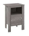 Tables Accent Tables - 14" x 17'.25" x 24'.25" Grey, Particle Board, Storage - Accent Table HomeRoots