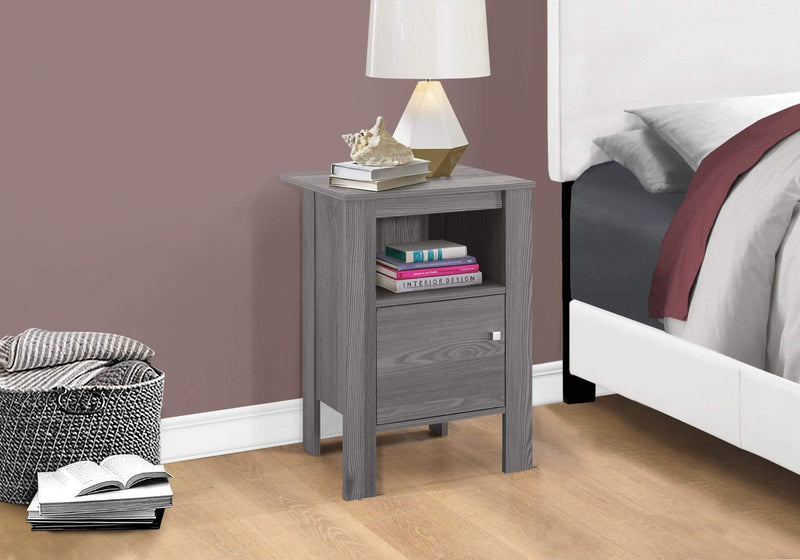 Tables Accent Tables - 14" x 17'.25" x 24'.25" Grey, Particle Board, Storage - Accent Table HomeRoots