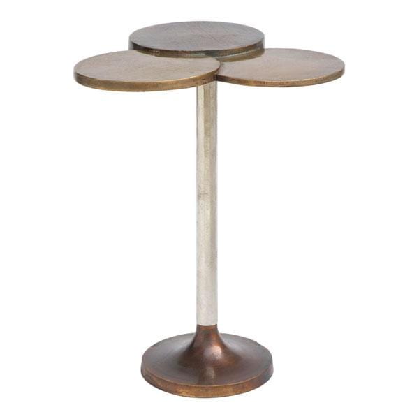 Tables Accent Tables - 15.8" X 15.8" X 20" Black And White Aluminum Accent Table HomeRoots