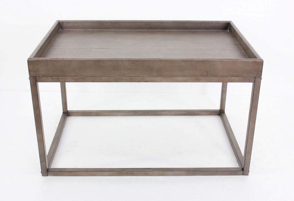 Tables Accent Tables - 22.75" x 34.75" x 20.75" Brown/Dark Grey, Rustic - Accent Table With Rimmed Top HomeRoots