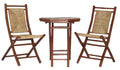 Tables Bamboo Table - 20" X 15" X 36" Brown Bamboo, Natural Sea Grass Bamboo Weave set of Chairs and a Table HomeRoots