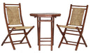 Tables Bamboo Table - 20" X 15" X 36" Brown Bamboo, Natural Sea Grass Bamboo Weave set of Chairs and a Table HomeRoots